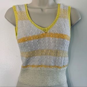 SOLD Handmade Sweater Vest Yellow Knit